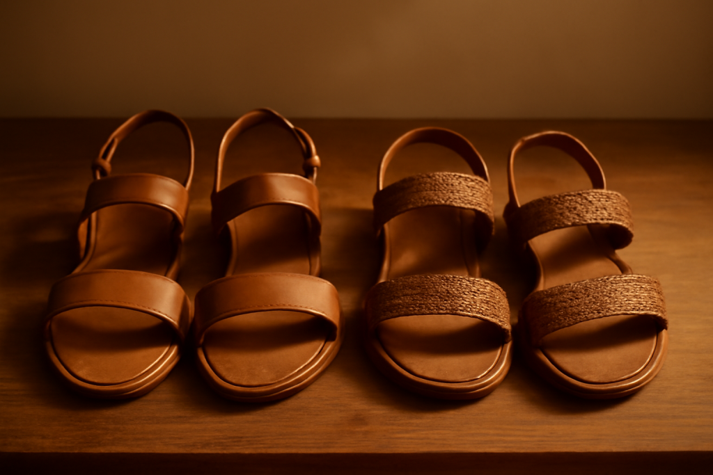 Sandales en cuir ou en tissu : quel choix pour la durabilité ?