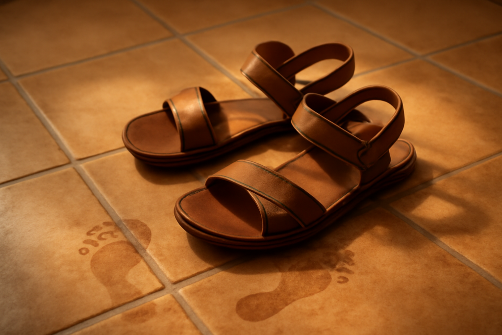 Pourquoi mes sandales laissent-elles des traces sur le sol ?