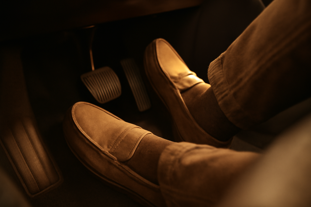 Mocassins semelle gomme ou cuir : lequel privilégier pour conduire confortablement ?